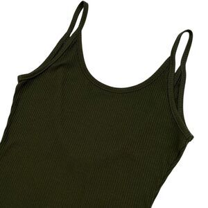 Poof Womens Olive Green Spaghetti Strap Bodysuit, Poof Basics Womens Green‎ 504